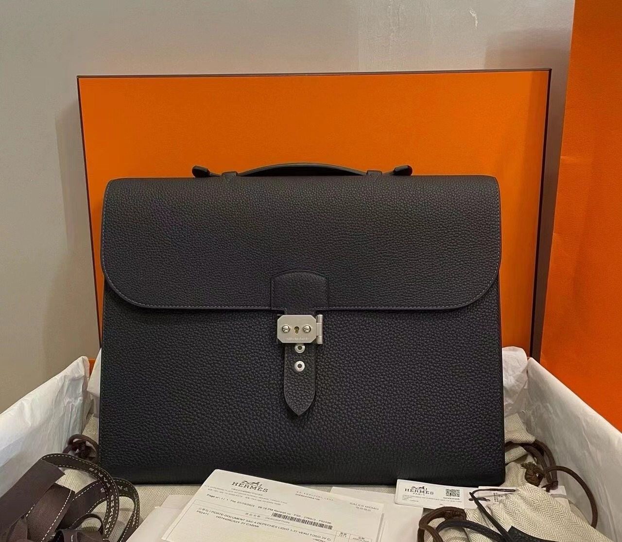 高仿 Hermès 愛馬仕黑色 Togo 皮手提包公事包怎麼樣？細節、手感與實用性全面解析 精品圖 2