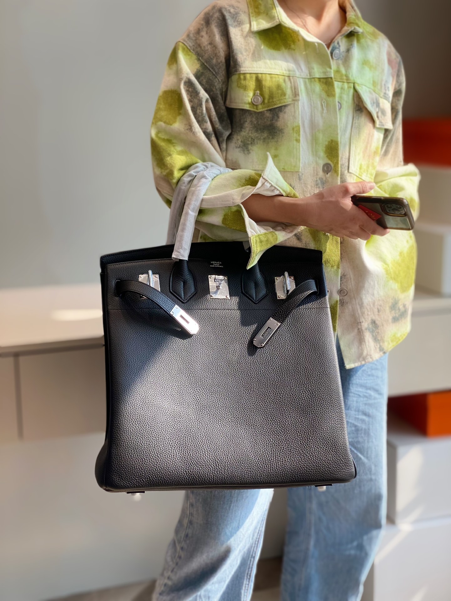Hermès Birkin HAC 38 黑色銀扣手提包實測｜氣場、細節與實用性全面解析 精品圖 33