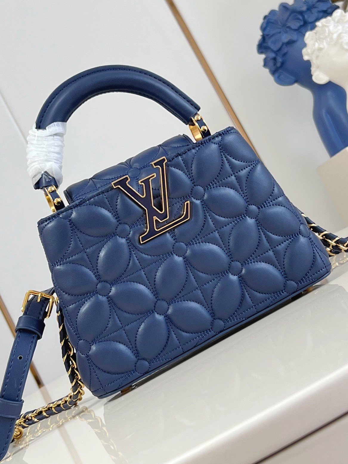 深度解析LV深藍色四葉草鏈條包 | 高仿精品與正品工藝對照分析 精品圖 1